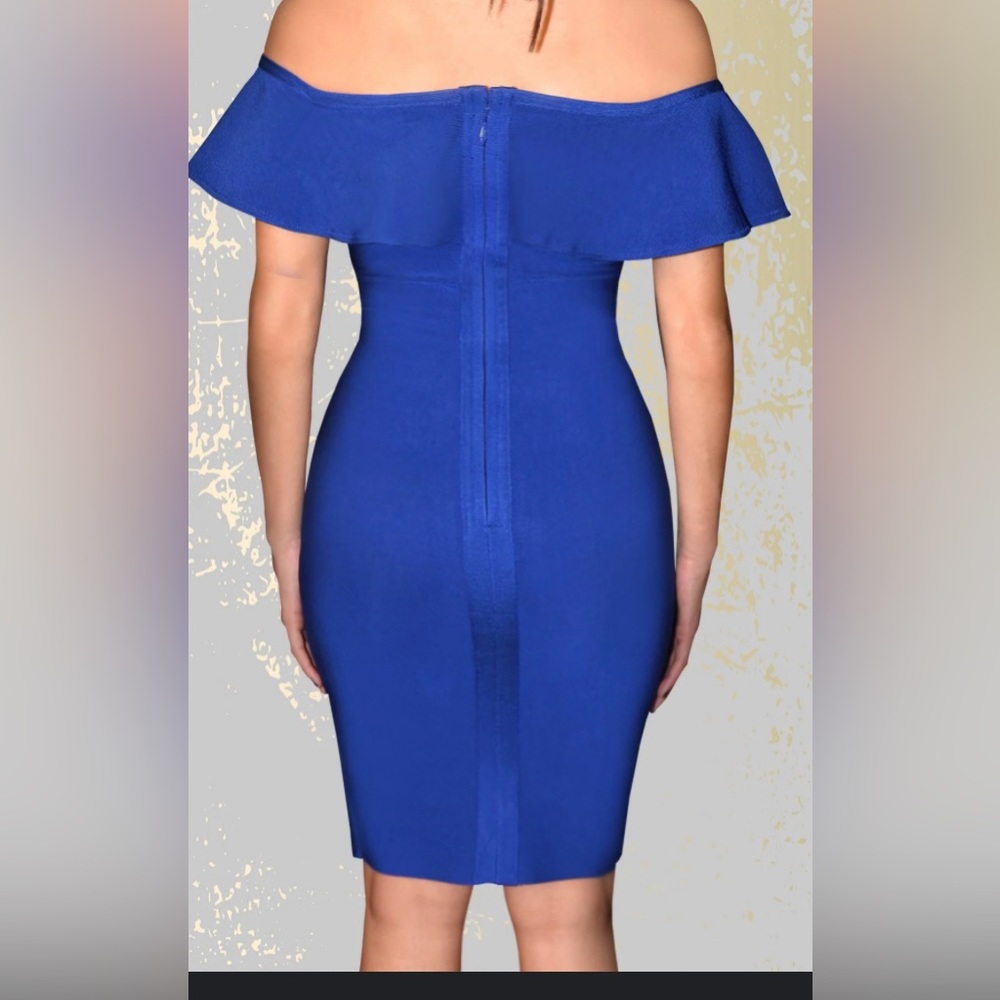 Guess by Marciano Royal blue bandage/ bodycon midi dress, Size small